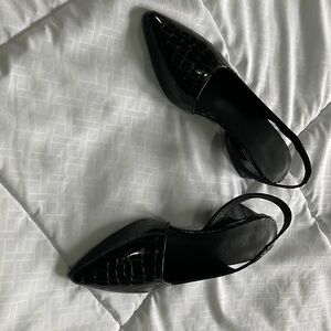 Women’s Black Patent Slingback Flats